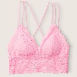 Brown longline lace bralette